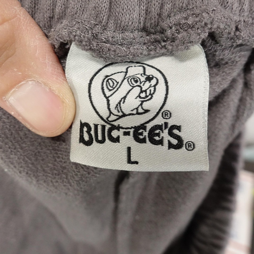 Buc-ee's Sweat Shorts Womens Size L Gray French Terry Logo Lounge Casual - Picture 6 of 8
